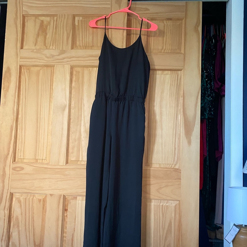 Loft Spaghetti Strap Black Jumpsuit